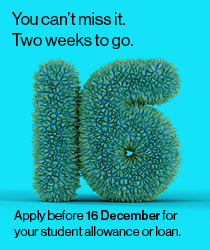 2 weeks to go - apply before 16 December for your student allowance or loan